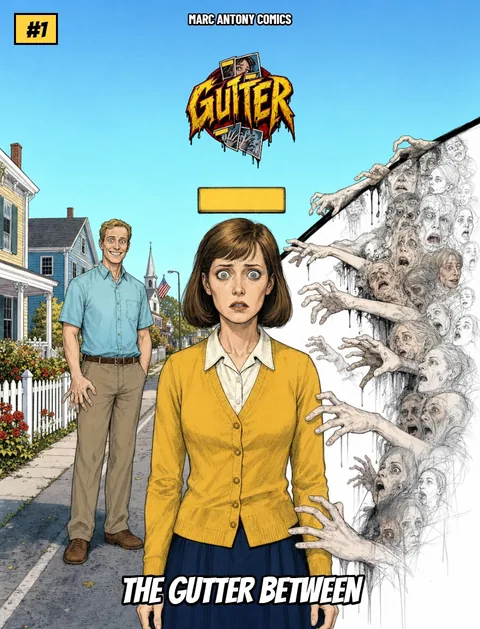 Gutter issue 1 cover, horror comic