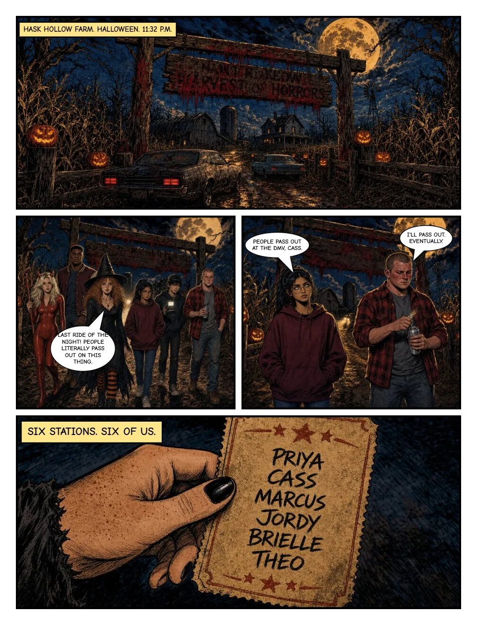 Hask Hollow Farm issue 1, free preview page 1 of the horror comic