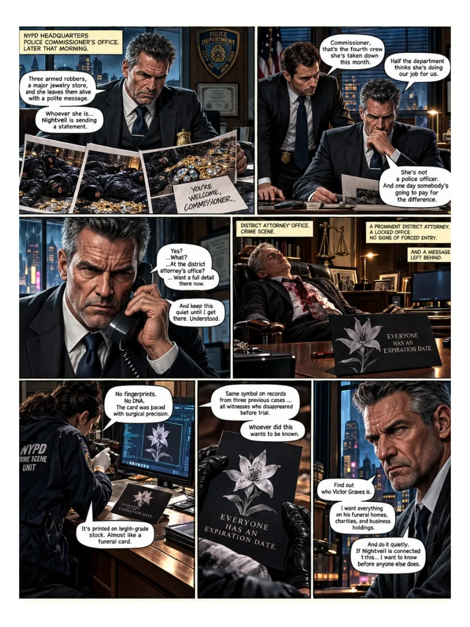 Nightveil issue 1, free preview page 2 of the female superhero comic