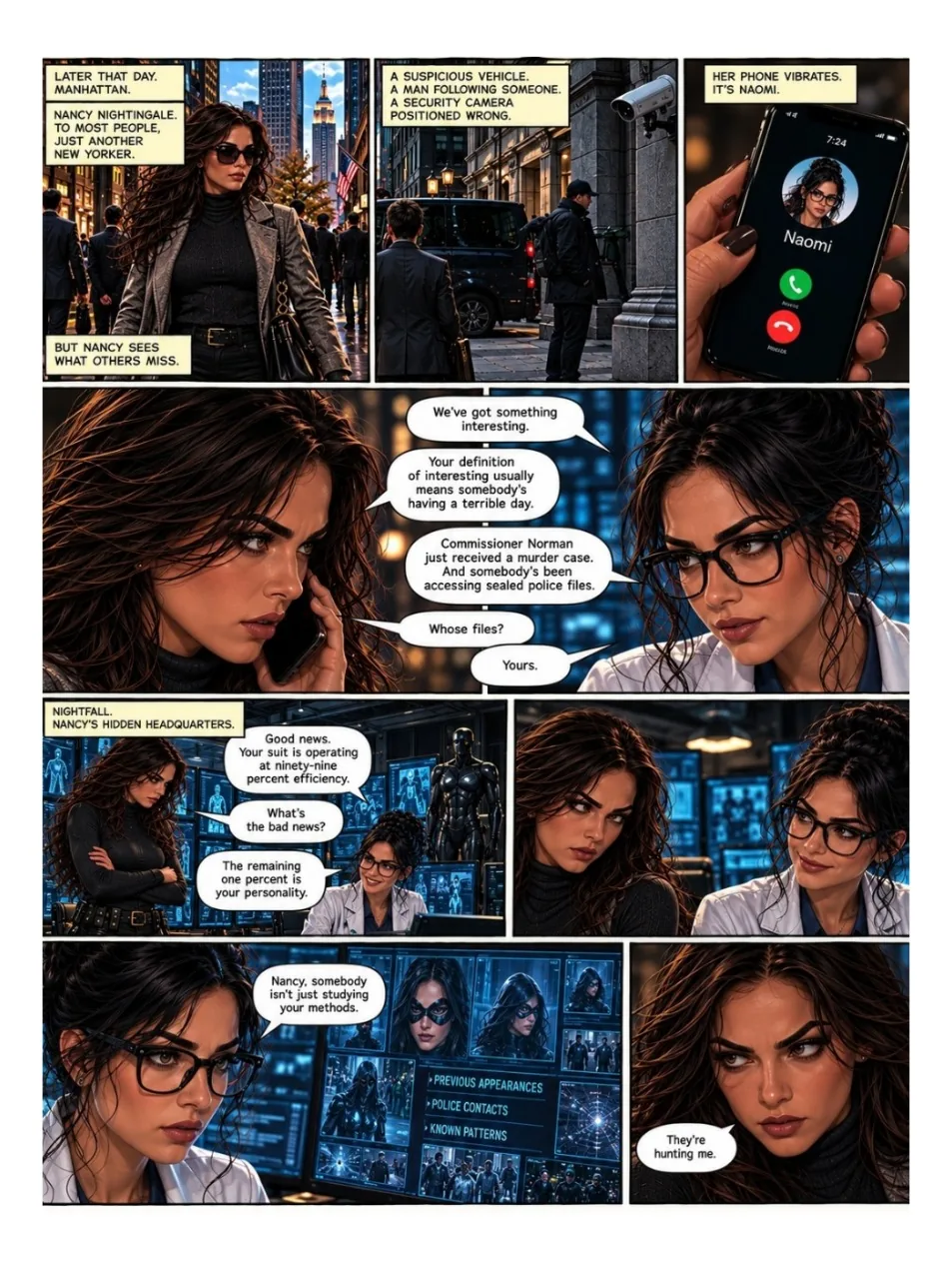 Nightveil issue 1, free preview page 3 of the female superhero comic